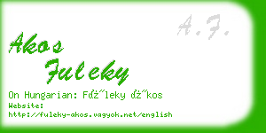 akos fuleky business card